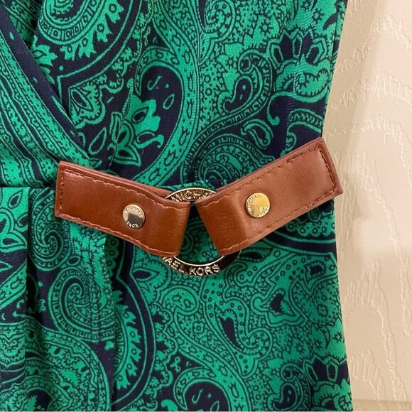 Michael Kors Emerald Green Wrap Mini Dress - Picture 3 of 7